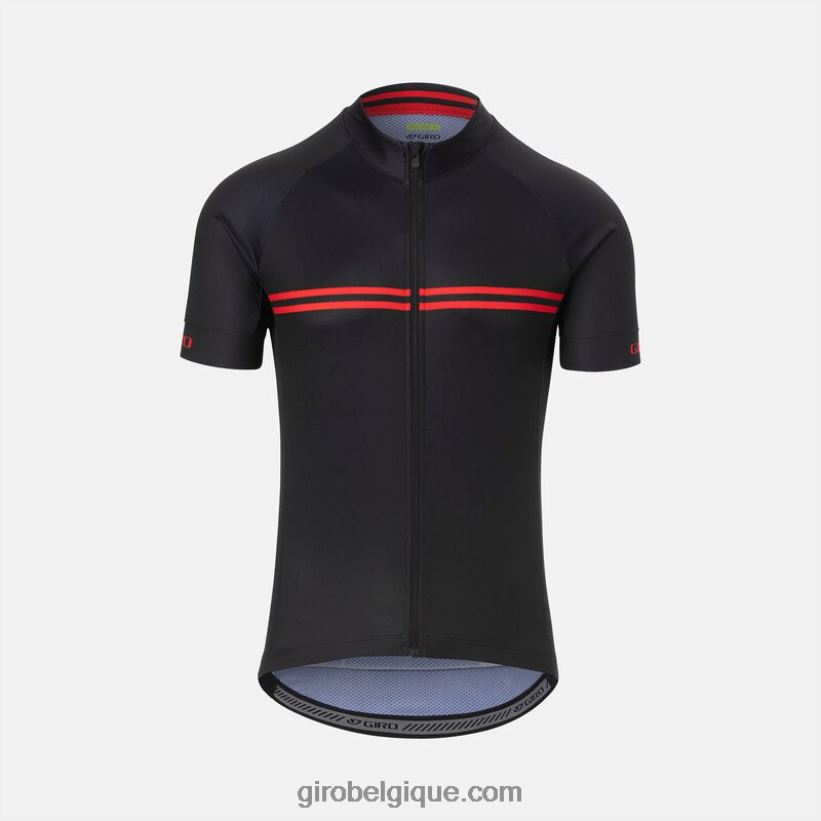 Hommes maillot chrono sport bande classique noire/rouge 242248724 Giro - Image 1