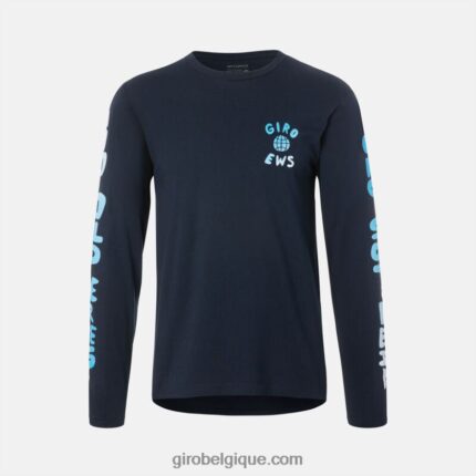 Hommes t-shirt technique - manches longues ews bleu nuit 242248260 Giro