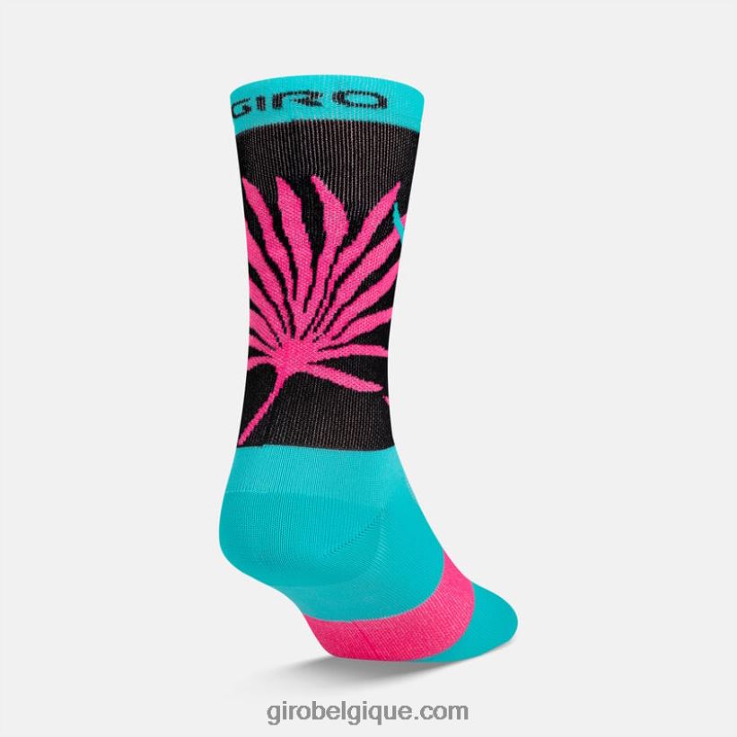 unisexe chaussette taille haute comp racer palmiers bleu sarcelle/rose fluo 242248798 Giro - Image 2