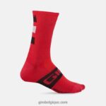unisexe chaussettes saisonnières en laine mérinos rouge foncé/noir/gris 242248903 Giro