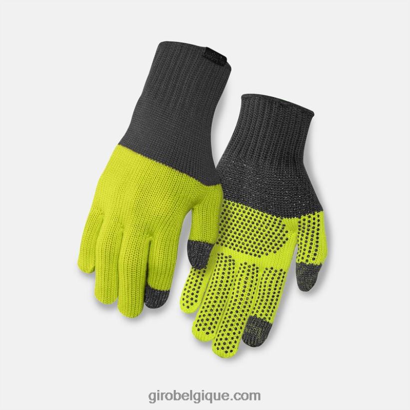 unisexe gant tricoté en laine mérinos gris/citron vert 242248184 Giro - Image 1